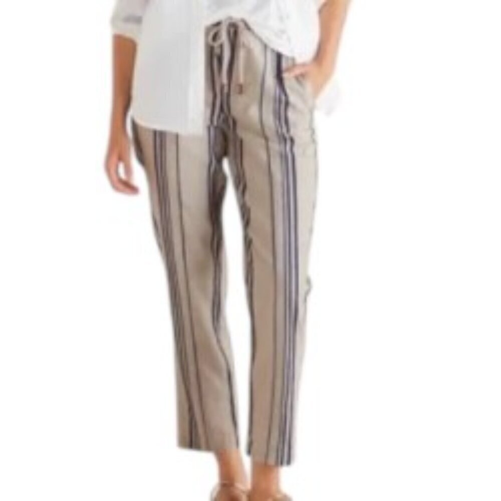 Soft Surroundings Bartley Striped Cotton Linen Blend Pants 3X